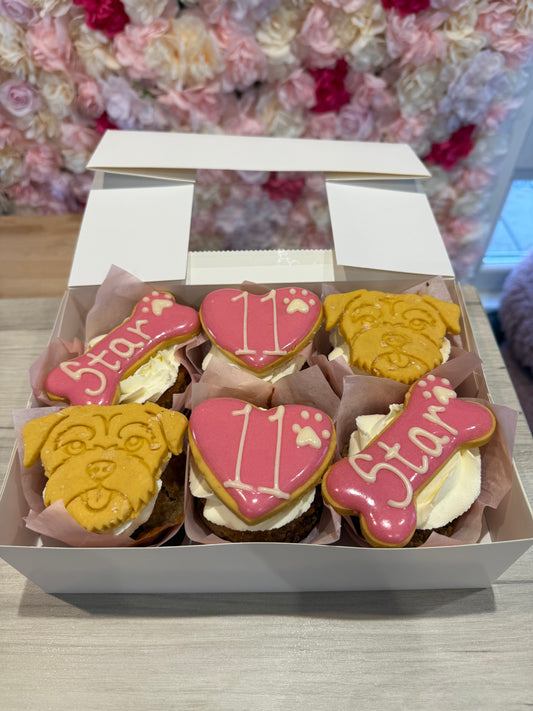 DOG FRIENDLY BIRTHDAY CUPCAKES x 6