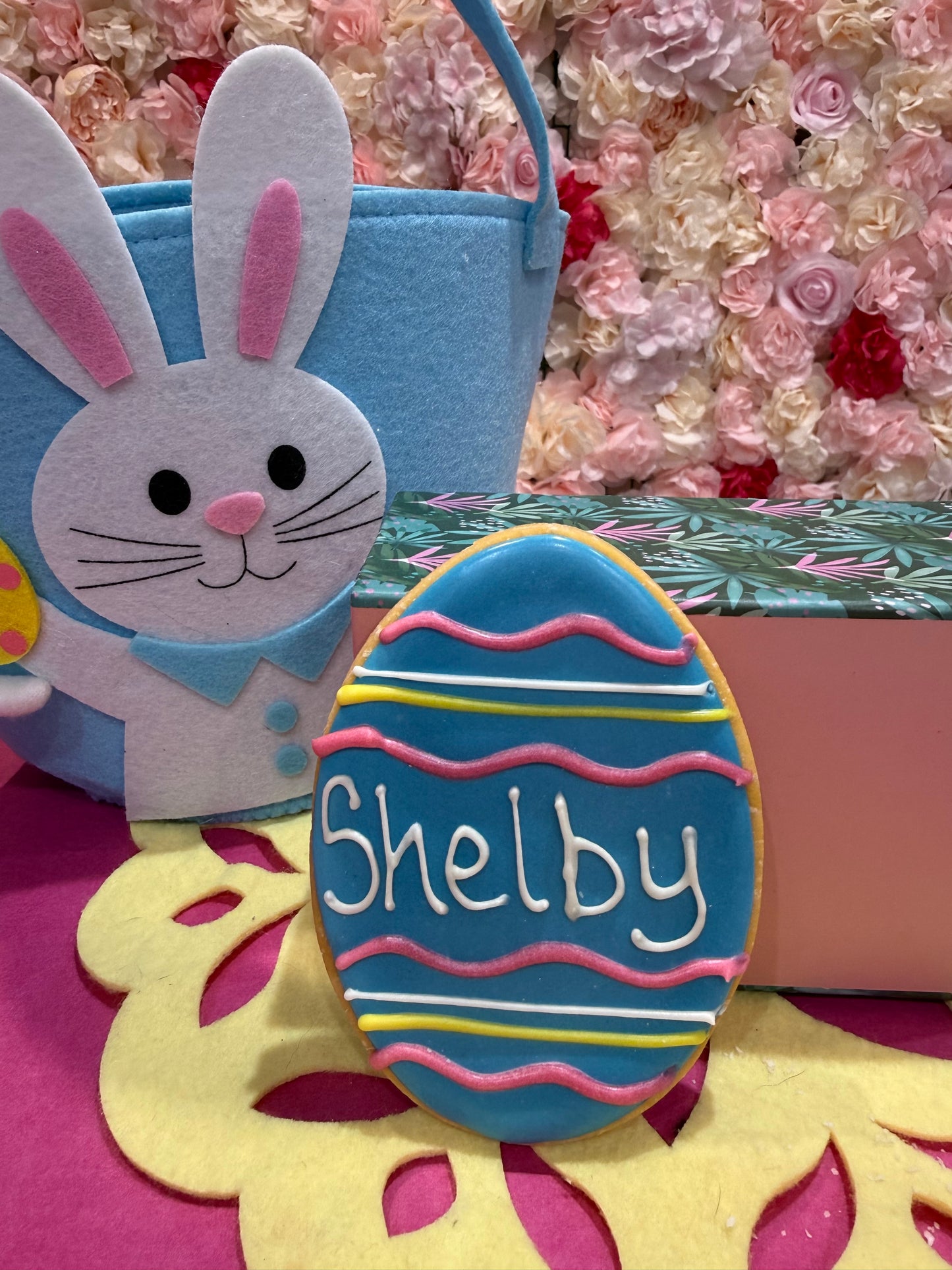 Large Dog Cookie - Easter Egg - Choose Main Colour