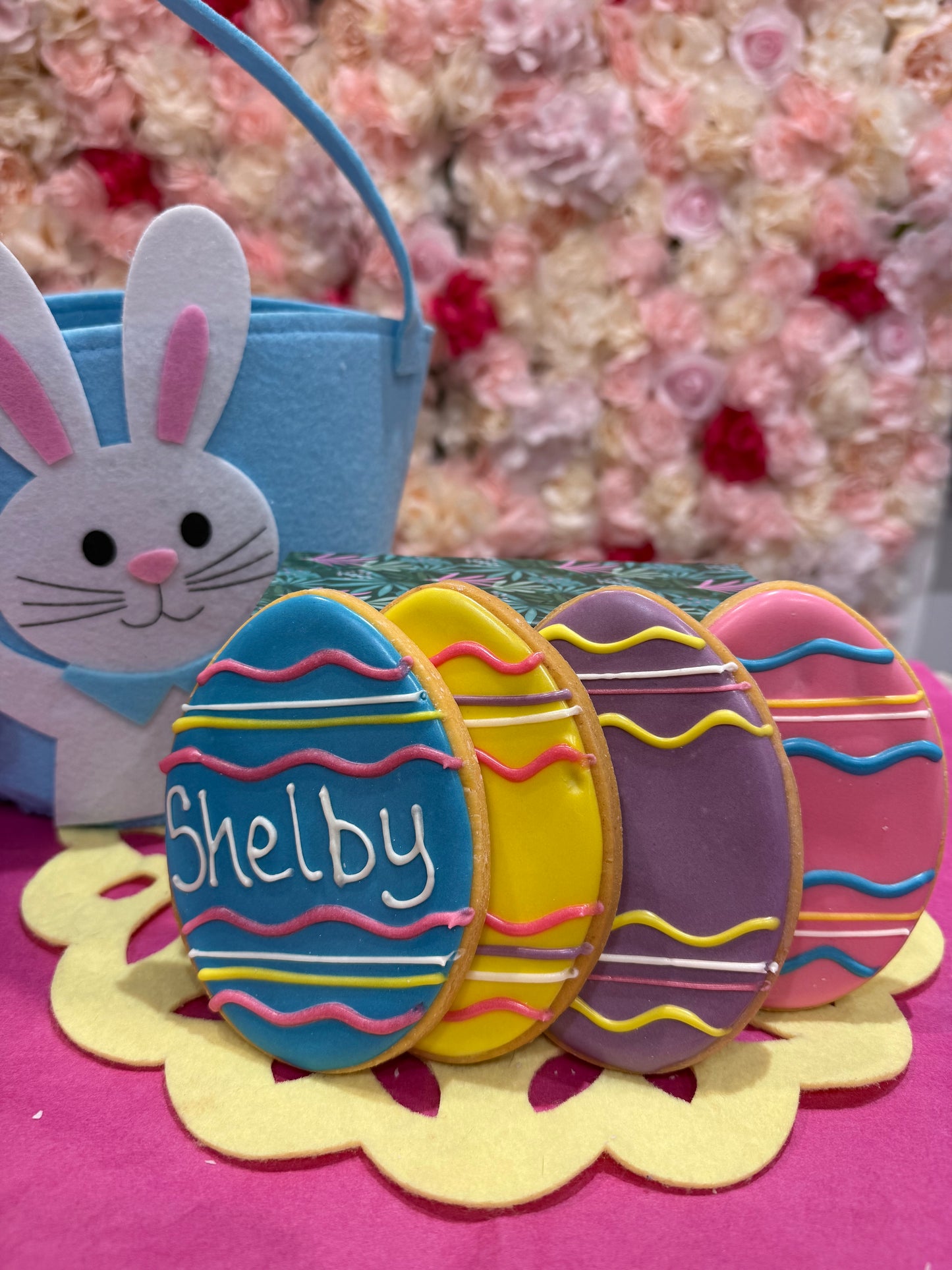 Large Dog Cookie - Easter Egg - Choose Main Colour